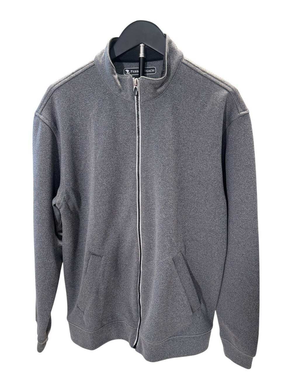 Pebble Beach Men's Full-Zip Sweater Jacket in Gray